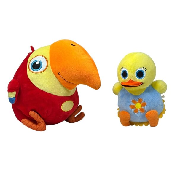 BABY FIRST TV Plush Lot VocabuLarry Parrot Tillie Yellow Duck Babyfirst - Picture 1 of 9